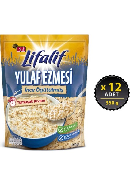 Lifalif Yulaf Ezmesi Ince Öğütülmüş 350 gr x 12