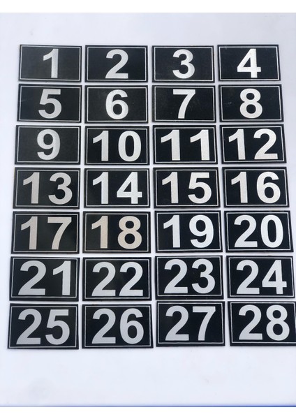 3.5 x 5.5 cm cm Yapışkanlı No 1'den 28'e Raf, Posta Kutusu, Dolap, Ayakkabılık, Kapı Numarası
