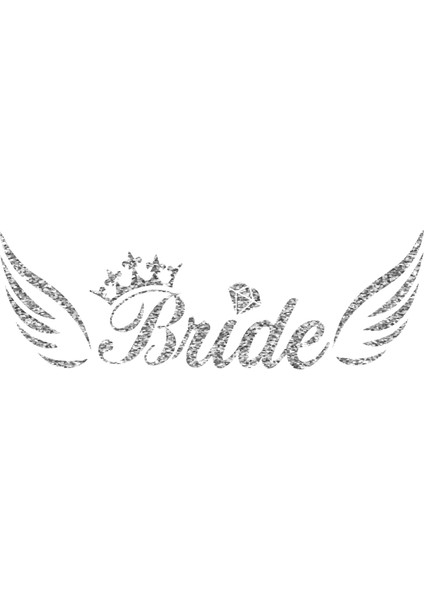 Elit Bride Sabahlık Simli Gümüş Baskılı