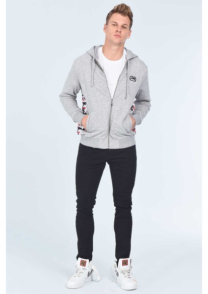 Heller Gri Erkek Nakışlı Fermuarlı Sweatshirt fiyatları