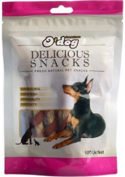 O Dog Kuzu Parçacıklı Sargılı Köpek Ödülü 100 Gr