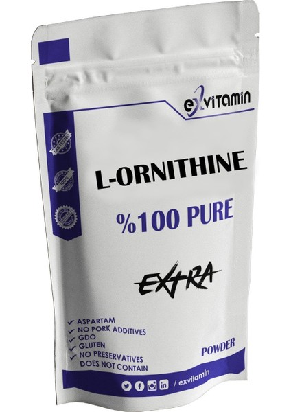 Ornithin L 0rnithine Saf Katkısız 125 gr