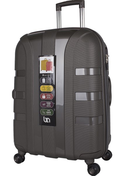 Iv Sert Silikon Kırılmaz Kabin Boy Valiz Füme