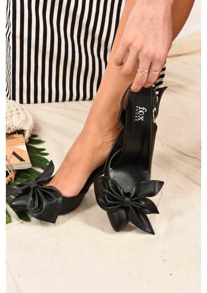 Siyah Kurdele Detaylı Kadın Topuklu Ayakkabı K922164809 fiyatları