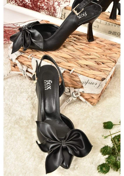 Siyah Kurdele Detaylı Kadın Topuklu Ayakkabı K922164809 indirimleri