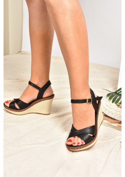 Siyah Kadın Dolgu Topuklu Ayakkabı 9674040209 modelleri