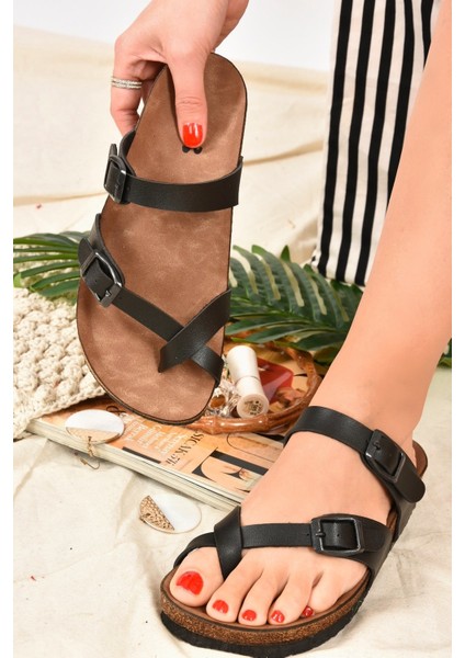 Siyah Parmak Arası Kadın Terlik K777613409 fiyatları