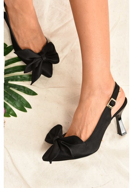 Siyah Saten Kumaş Kadın Topuklu Ayakkabı K922164804 fiyatları