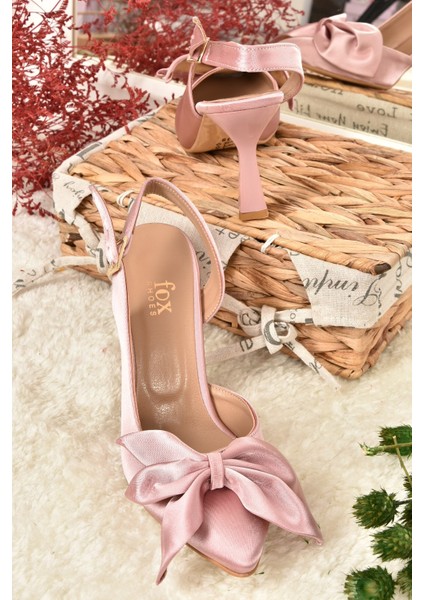 Pudra Saten Kumaş Kadın Topuklu Ayakkabı K922164804 modelleri