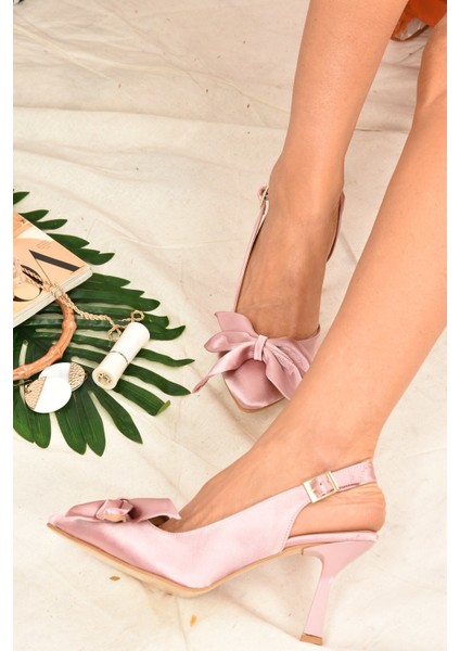 Pudra Saten Kumaş Kadın Topuklu Ayakkabı K922164804 indirimleri