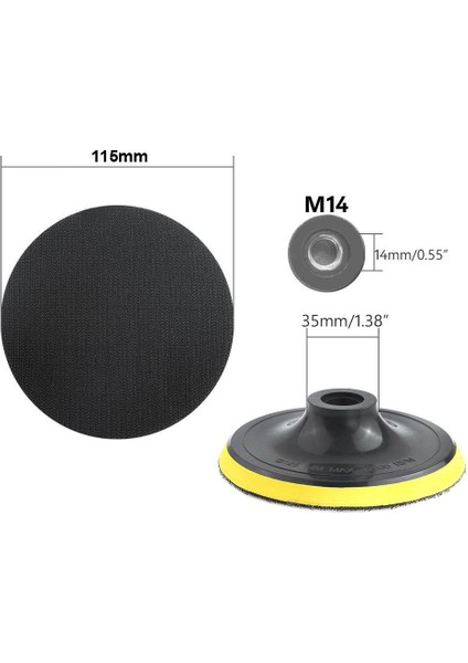 First Master Cırt Zımpara Tabanı M14 115 mm