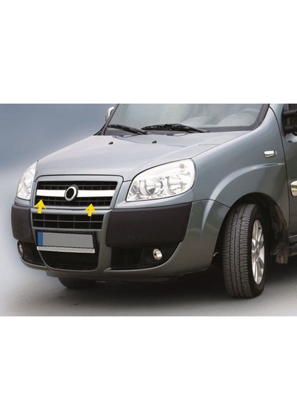 Fiat Doblo Krom Ön Panjur 2006-2010 2 Parça Paslanmaz Çelik