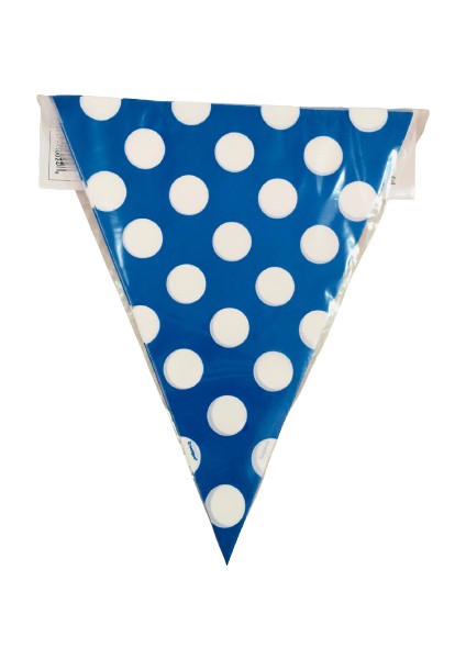Bayrak Flama Mavi Puanlı 3,65M 12 Adet (Plastik)