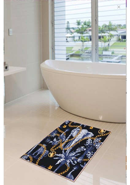 60X90 Dijital Kaymaz Tabanlı Africa Banyo Paspası