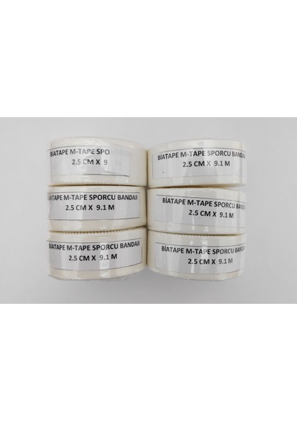 M-Tape Sporcu Bandajı 6 Adet (2,5 cm x 9 M Den 6 Adet)