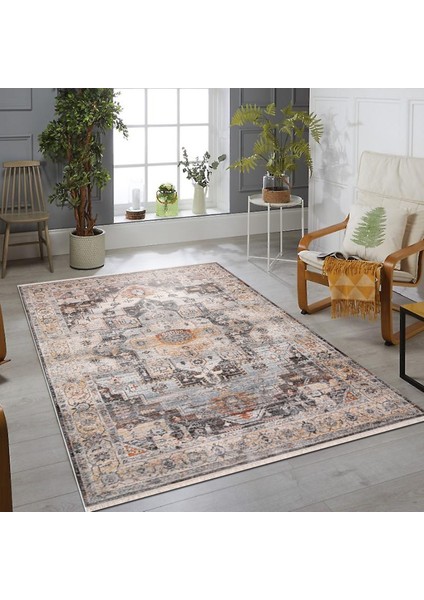 Almoss 7/24 4109A Kahve 80X150 cm Saçaklı Modern Halı