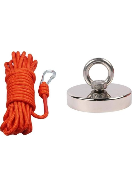 Magnet Fishing, Halatlı Güçlü Neodyum Mıknatıs Balıkçılığı Seti, 60MM Mıknatıs, 25 Mt. Halat, Kanca
