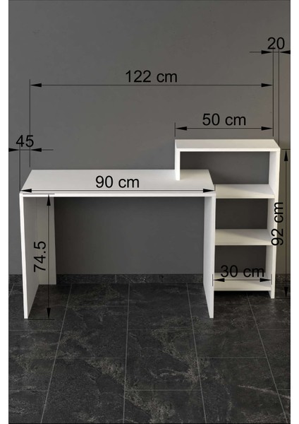 Ahsen Kitaplıklı Çalışma Masası Beyaz modelleri