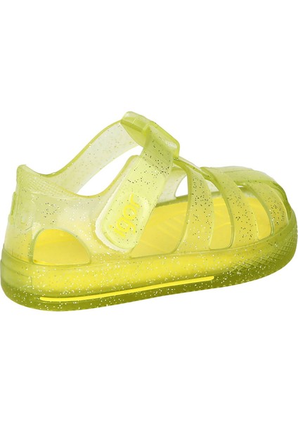 S10265 Star Glitter Plaj Havuz Kız Çocuk Deniz Sandaleti Sarı