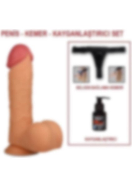 Lilitu Shop 24,5 cm Belden Bağlamalı Gerçekçi Kalın Dildo Penis - King Sized