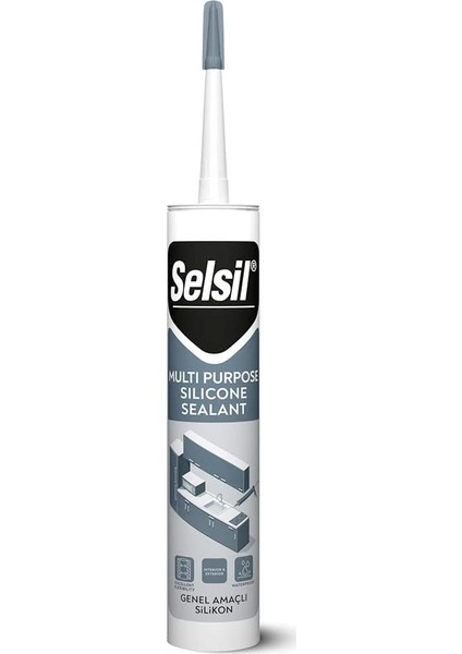 2527 Genel Amaçlı Silikon Mastik, Şeffaf, 1 Adet