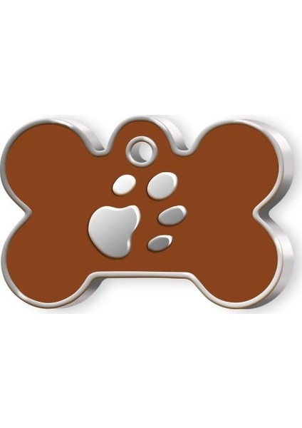 Kemik Şeklinde Mineli Büyük Köpek Künyesi Kahve