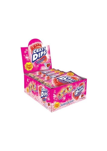 Chupa Chups Crazy Dıps Patlayan Çilekli  Şeker  24 Adet