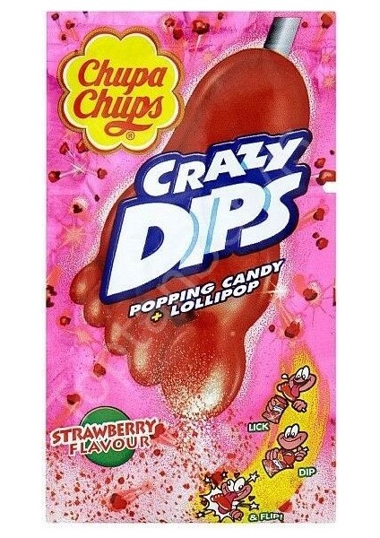 Chupa Chups Crazy Dıps Patlayan Çilekli  Şeker  24 Adet