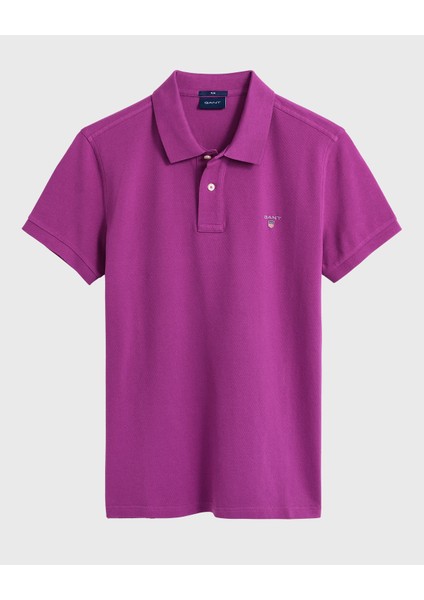 Erkek Mor Slim Fit Pique Polo 2202.542