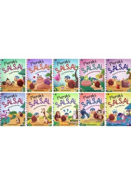 Meraklı Salsal Serisi 10 Kitap Set - Aceleci Örümcek - En Çok Kimi Seviyor - Kedi Zeytun'a Ne Oldu - Merhaba Yeni Arkadaşım - En Güzel Hediye Hangisi