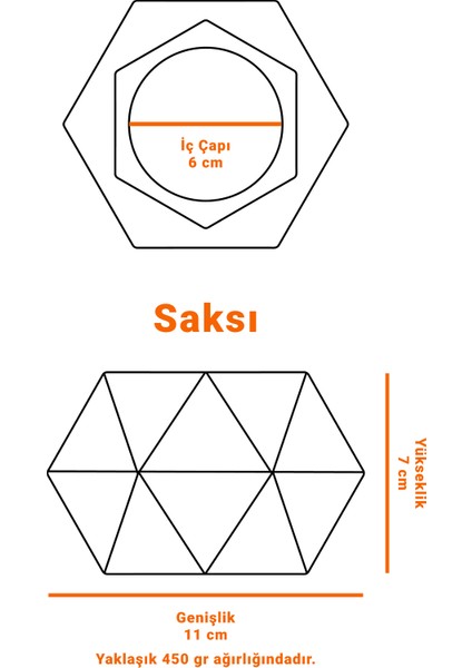 Geometrik Beton Saksı ve Kalemlik Seti - Siyah fırsatları