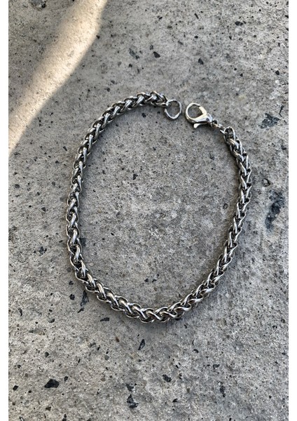 Angelus Model 3mm Kalın Kararmaz Unisex Bileklik Gümüş Kaplama