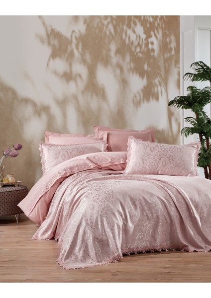 Elegance Pudra Chi Chi Çift Kişilik Pikeli Nevresim Takımı