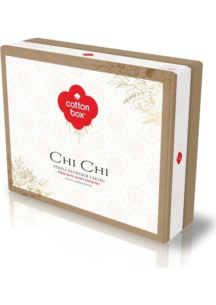Elegance Pudra Chi Chi Çift Kişilik Pikeli Nevresim Takımı