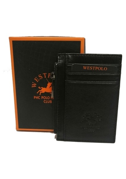 West Polo Erkek Orijinal Deri Kartlık Siyah fiyatları