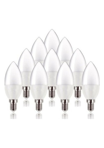 5-7 Watt Buji Mum LED Ampul E14 Ince Duylu 10 Adet Beyaz