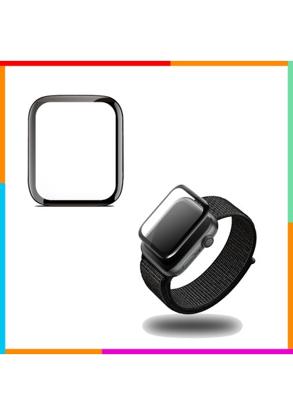 Apple Watch Seri 7/6/SE/5/4/3 Ekran Koruyucu 41mm 40mm 38mm Uyumlu 3D Kavisli Nano Cam