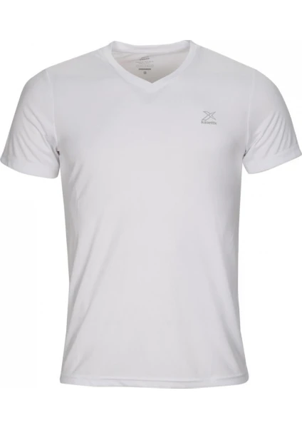 SN222  V Neck  Beyaz Erkek Kısa Kol T-Shirt