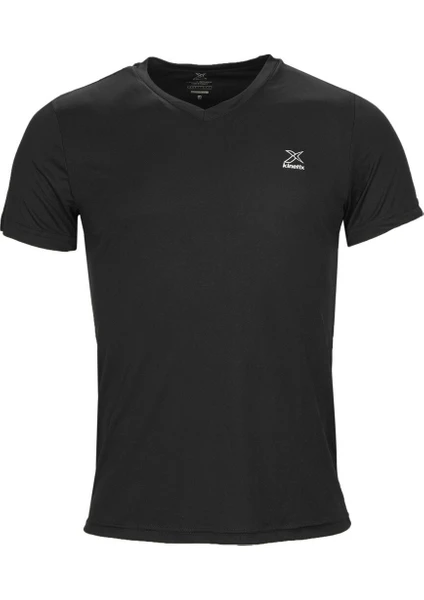 SN222  V Neck  Siyah Erkek Kısa Kol T-Shirt