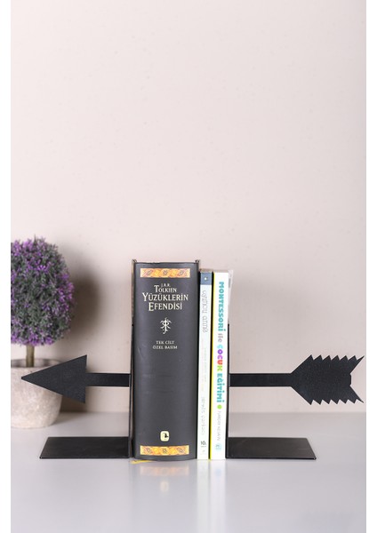 Muyika Freccia Metal Siyah Figürlü Kitap Tutucu Dekoratif Aksesuar Ok Görüntüsü