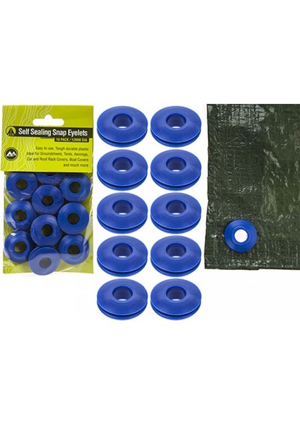 Çadır Zemin Izolasyon Tıpası Replacement Groundsheet Eyelets 10 Pack Blue