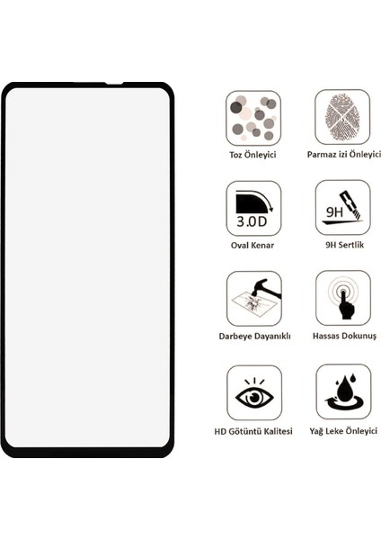 Samsung Galaxy A8S Ekran Koruyucu 9d Tam Kaplama