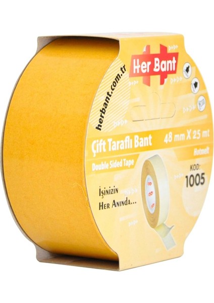 Bant Çift Taraflı Bant 48 mm x 25 mt