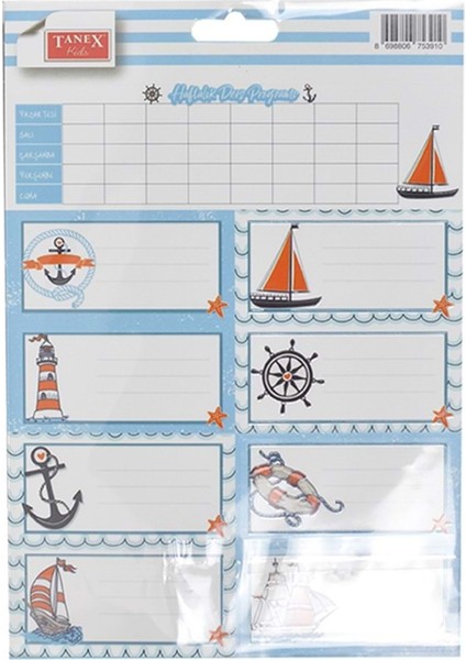 Tane x Desenli Okul Etiketi