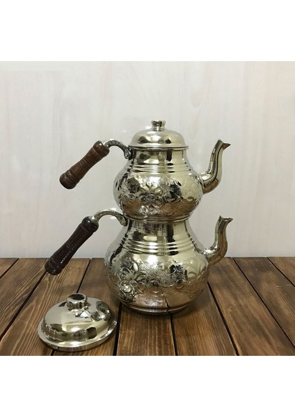 Nakışlı Bakır Çaydanlık Orta Boy