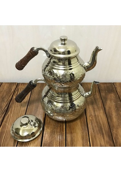 Nakışlı Bakır Çaydanlık Orta Boy