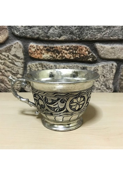 İşlemeli Eskitme Bakır Tas