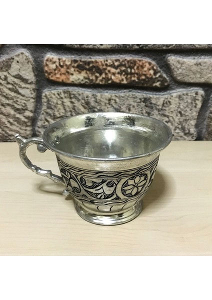 İşlemeli Eskitme Bakır Tas