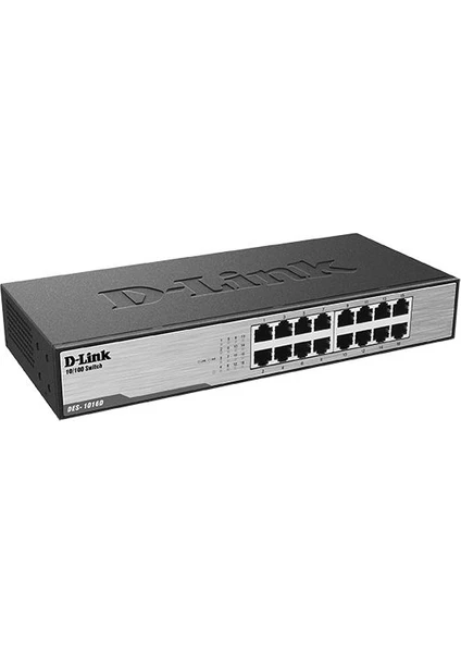 D-LINK 16 PORT 10/100 MBPS YÖNETİLEMEZ METAL SWITCH DES-1016D