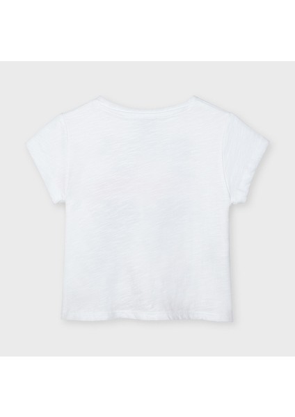 Kız Çocuk Kısa Kol Düğümlü Tişört 3077 modelleri